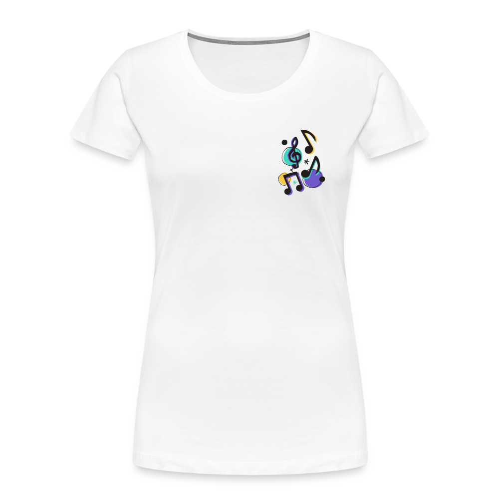 Music Plays in My Heart 💖 Ladies Short Sleeve - white